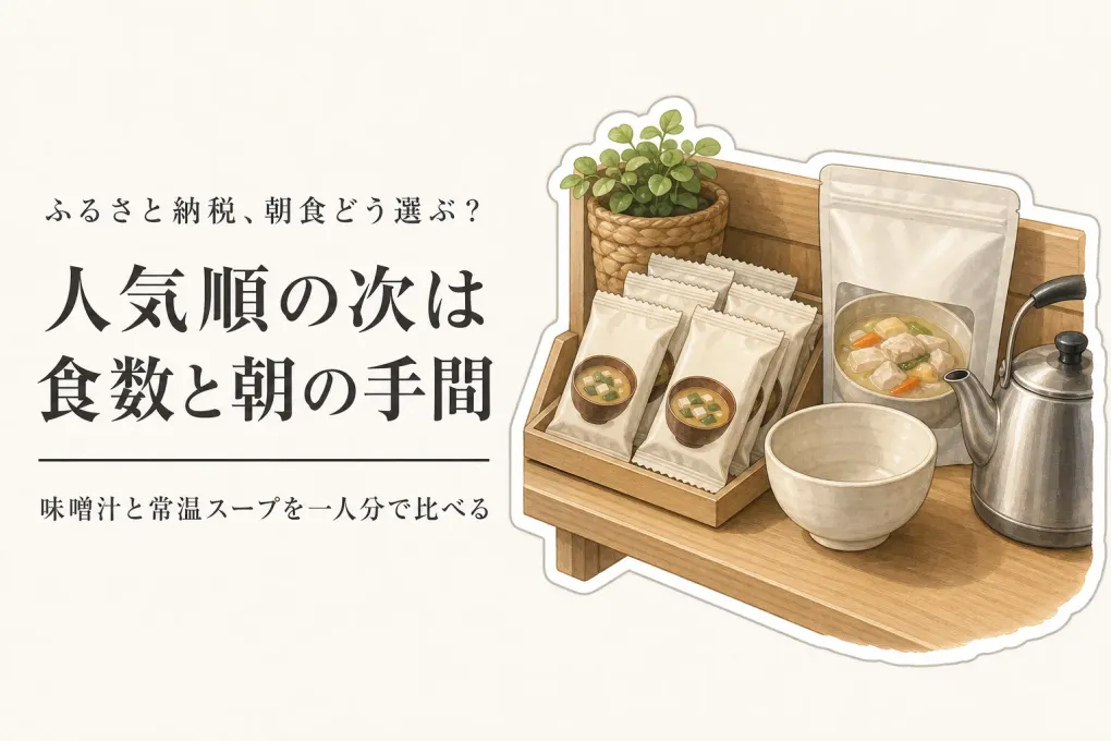 ふるさと納税の常温スープ人気ランキング｜一人暮らしの朝食をフリーズドライ味噌汁と比較