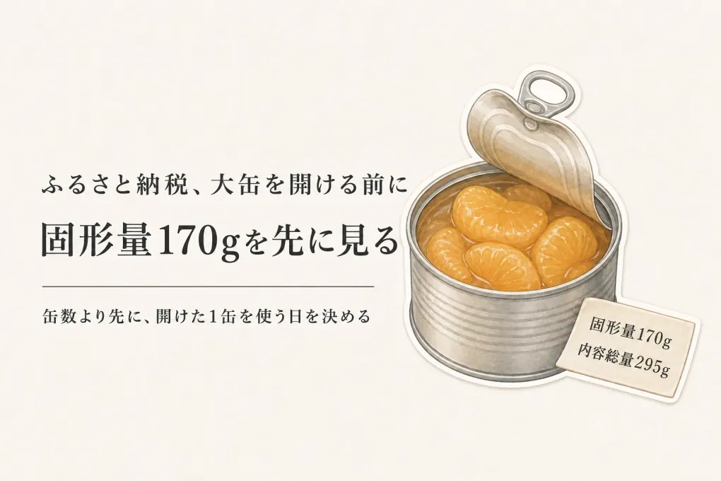 ふるさと納税のみかん缶詰は一人で食べ切れる？大きな缶を開ける前の確認手順