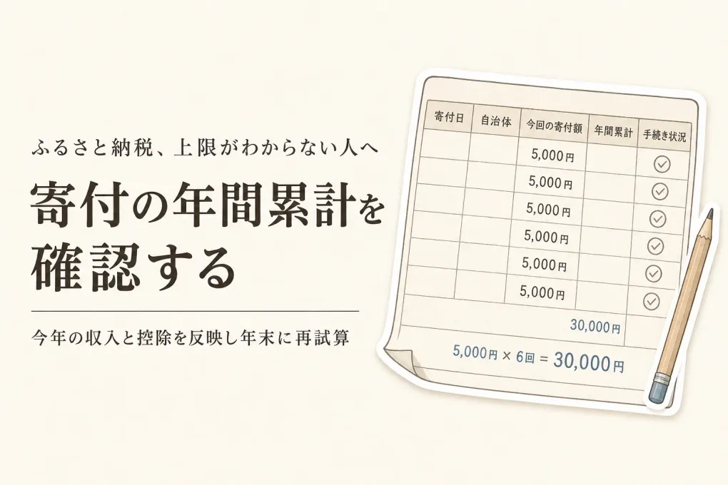 ふるさと納税の控除上限額がわからない｜自己負担を2,000円に抑える確認手順