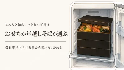 ふるさと納税のおせち一人前と年越しそば、どちらがいい？冷凍庫・冷蔵庫に無理なく収める選び方