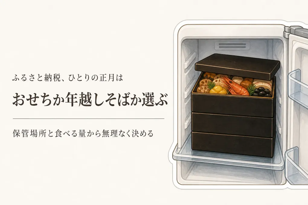 ふるさと納税のおせち一人前と年越しそば、どちらがいい？冷凍庫・冷蔵庫に無理なく収める選び方